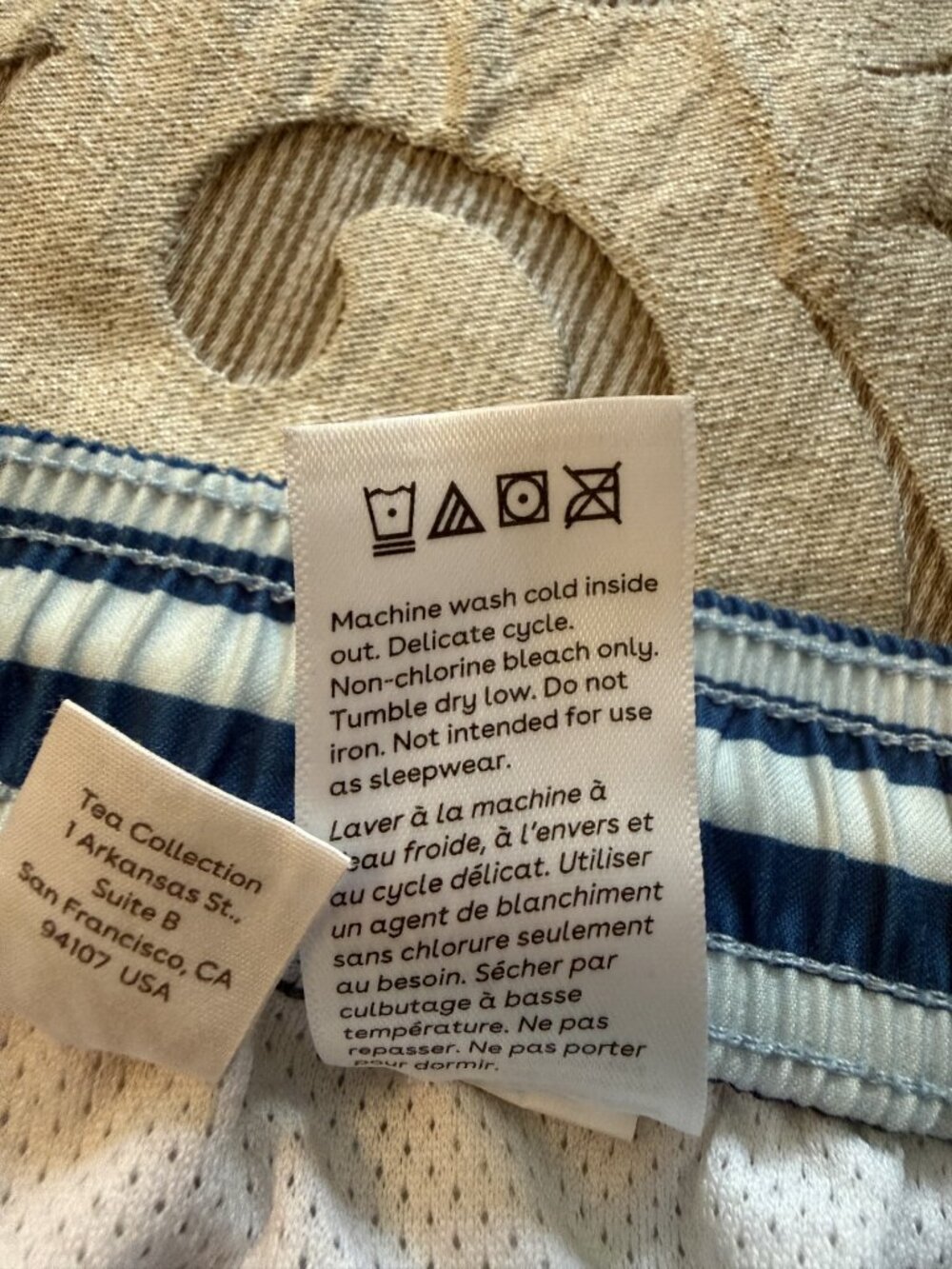 Tea Collection Boys Size 7 Swim Trunks Multi-Color Stripe Elastic Drawstring - Picture 4 of 7
